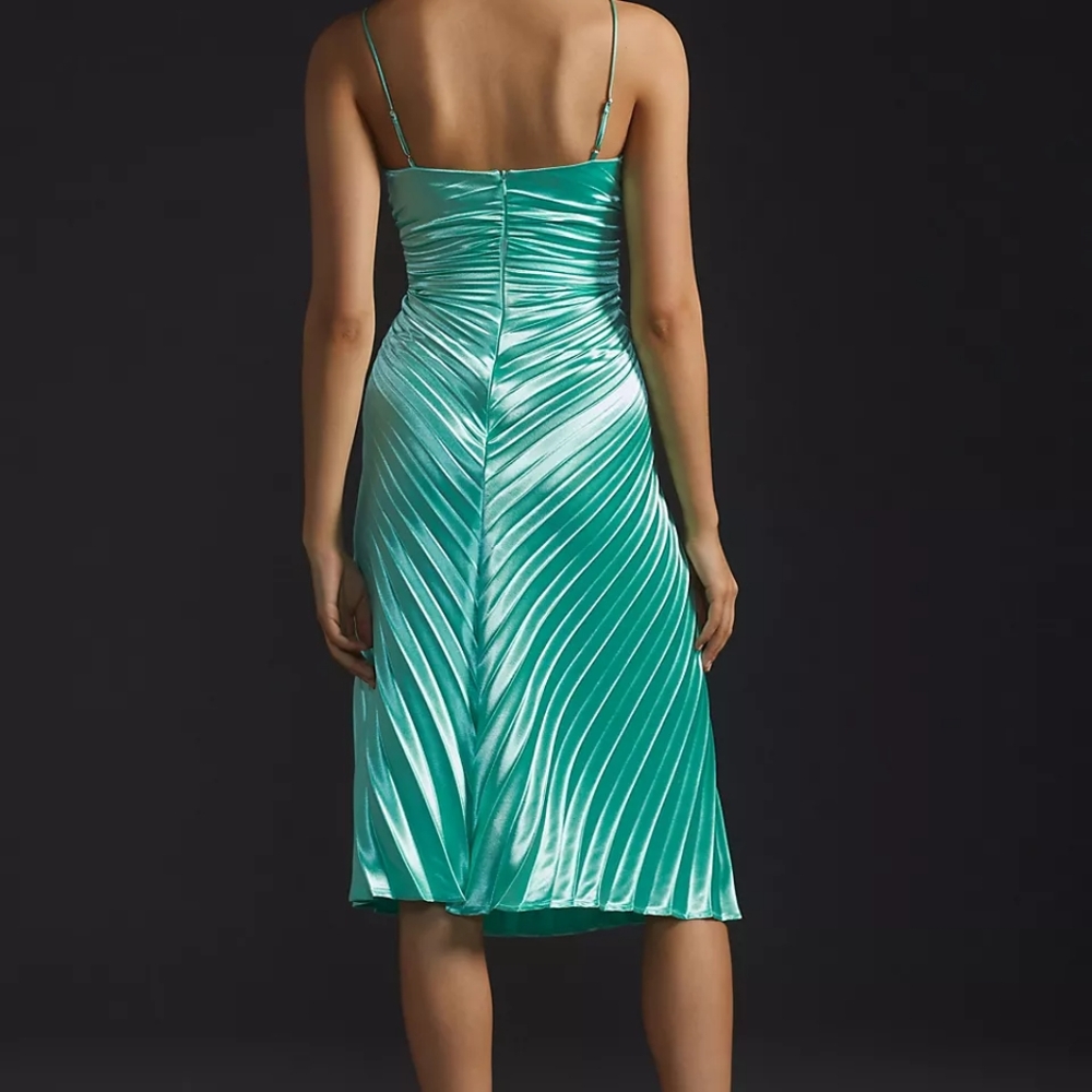 NWT Anthropologie Delfi Collective V-Neck Pleated Midi Dress - Picture 2 of 4